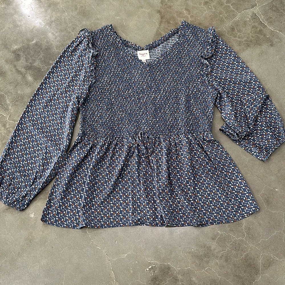 Plus size long sleeve blouse